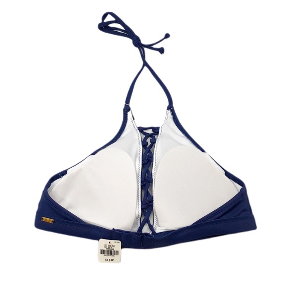 ✨NWT PINK Victoria’s Secret Strappy Lace Up High Neck Bikini Top - Picture 4 of 12